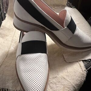 Stylish White & Black Loafers